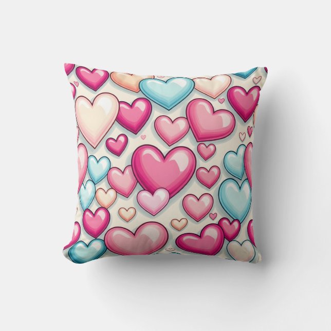 Coussin coussin motif de coeur (Recto)