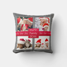 Coussin Coutume du collage | de photo d'argent de Joyeux