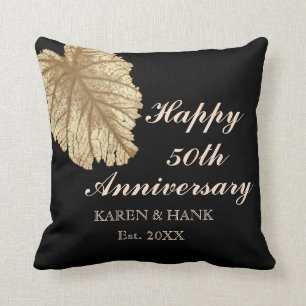 Coussin Coutume noire d'or de Faux de cinquantième