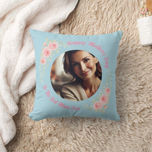 Coussin Coutume Photo Floral Throw Pillow - Fête des Mères (Couverture)