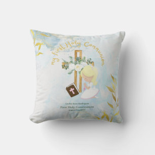 Coussin Coutume Première Sainte Communion Cute Blonde Coif