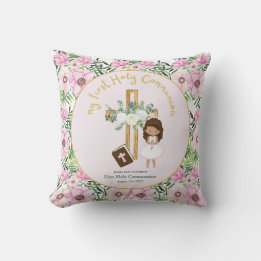 Coussin Coutume Première Sainte Communion Cute Brown Coiff