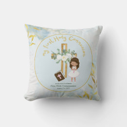 Coussin Coutume Première Sainte Communion Cute Brown Coiff