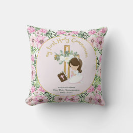 Coussin Coutume Première Sainte Communion Cute Brown Coiff