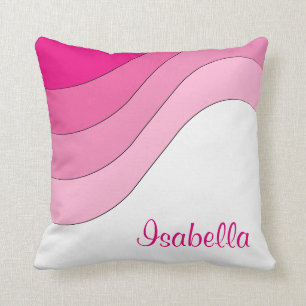 Coussin Coutume tonale de rose de vague personnalisée