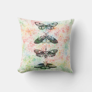Coussin Couvercle d'oreiller à jet de papillon rétro
