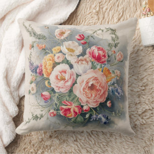 Coussin Couvercle d'oreiller à l'élégance florale belge
