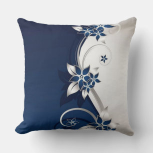Coussin Couvercle en duvet bleu et blanc 3D