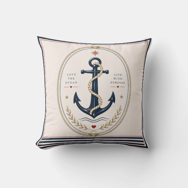 Coussin Couverture de jet classique Sailorcore Nautical (Recto)