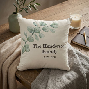 Coussin Couverture de luxe discret vert sauge pour famille