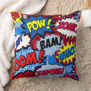 Coussin Couverture décorative de style Pop Art de bande de