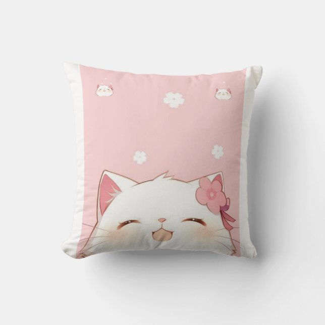 Coussin Couverture Mignonne Chatte (Recto)
