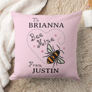 Coussin Couverture personnalisée Bee Mine Heart pour la Sa