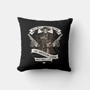 Coussin cowboy sauvage ouest culture la légende américaine