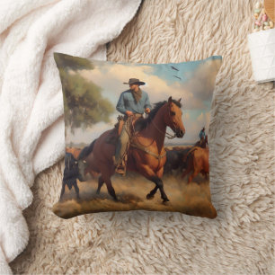 Coussin Cowboy sur Bay Horse