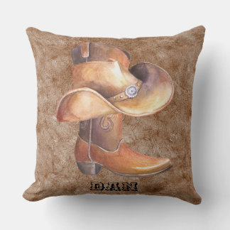 Coussin Cowboy's Boot & Casquette Country Music