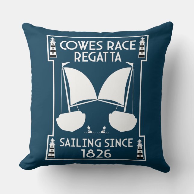 Coussin Cowes île de Wight Yacht Regatta (Recto)