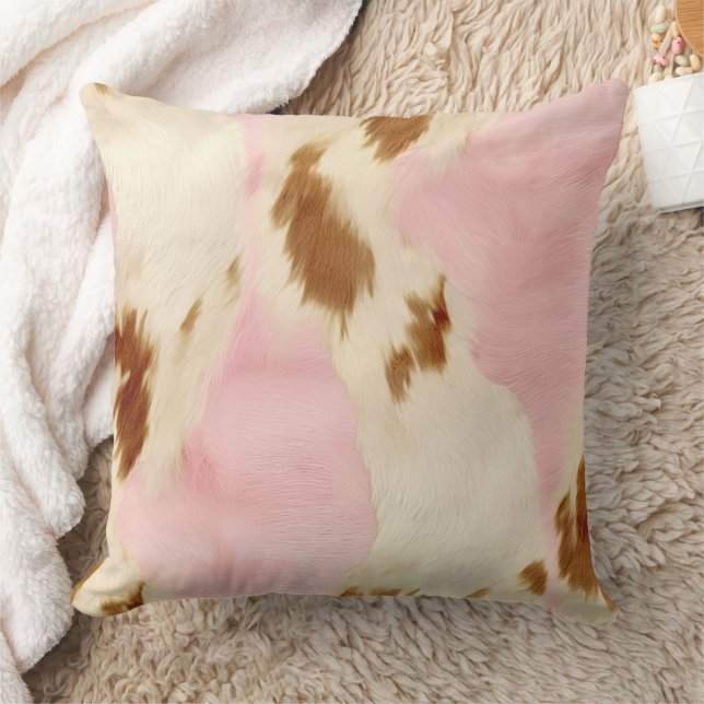 Coussin Cowgirl Crème rose Brown Cowhide (Couverture)