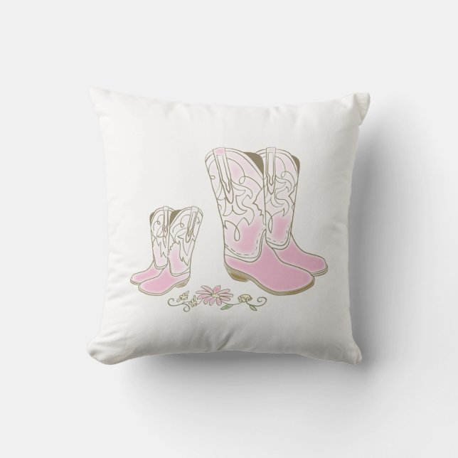 Coussin Cowgirl Pays Western Thème Pink Baby shower (Recto)