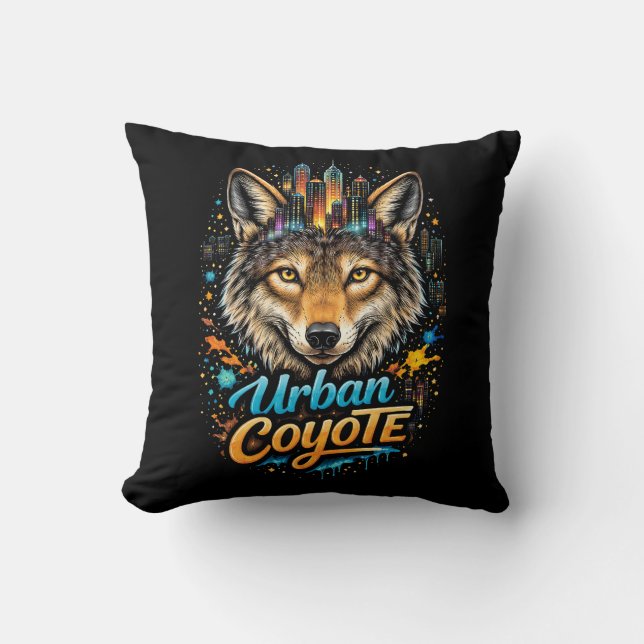 Coussin Coyote urbain (Recto)