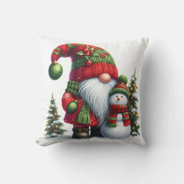 Coussin Cozy Christmas Gnome Art – Festive Holiday (Recto)