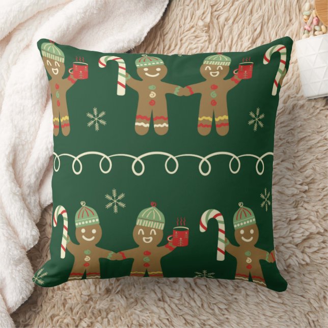Coussin Cozy Christmas Pillow with Candy Canes & Cocoa (Couverture)