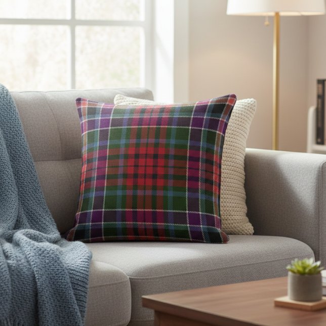 Coussin Cozy Highland Plaid - Rustic Red & Green Tartan (Créateur téléchargé)