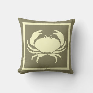 Coussin CRAB : crème blanche détachée + gris marine