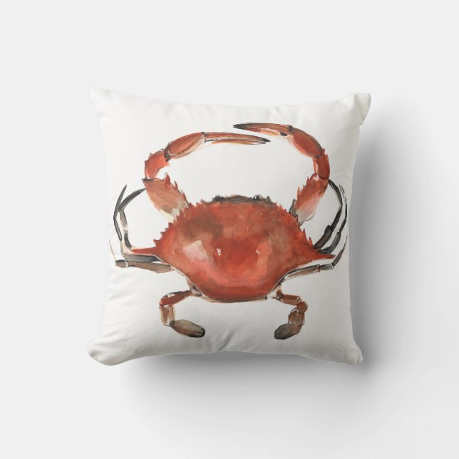 Coussin Crabe aquarelle - Rouge (Recto)