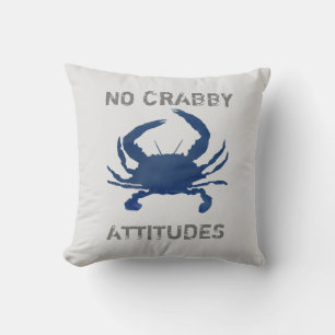 Coussin Crabe Bleu Nautique Pas De Crabby Attitudes