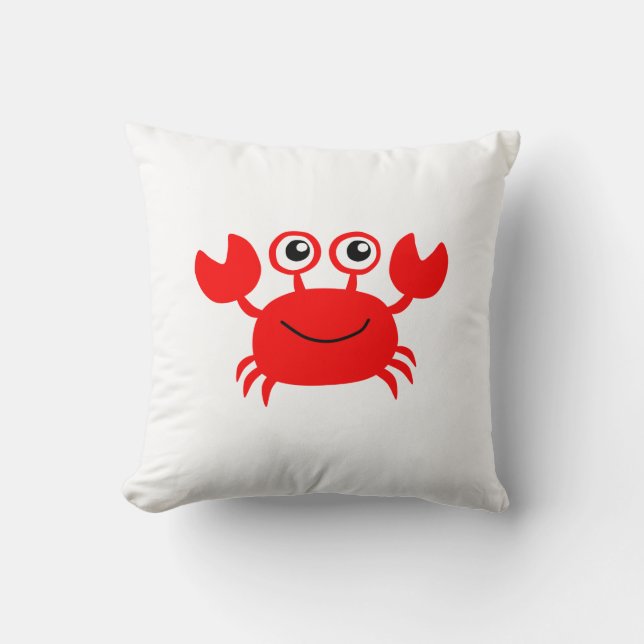 Coussin Crabe heureux de bande dessinée (Recto)