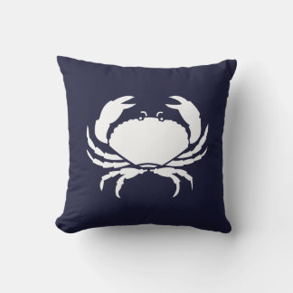 Coussin CRABE nautique extérieur marine blanche renversée
