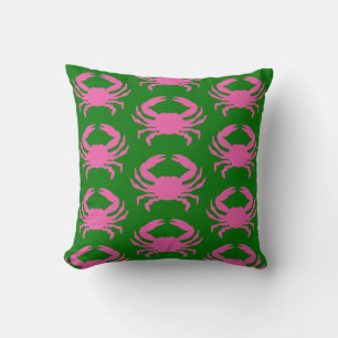 Coussin Crabe rose et vert