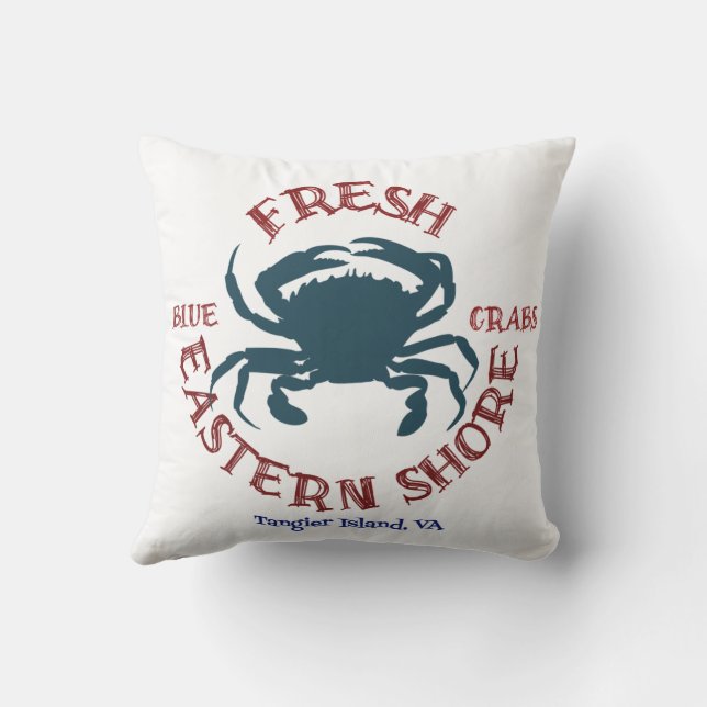 Coussin Crabes bleus frais de la côte Est (Verso)