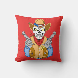 Coussin Crâne cowboy occidental