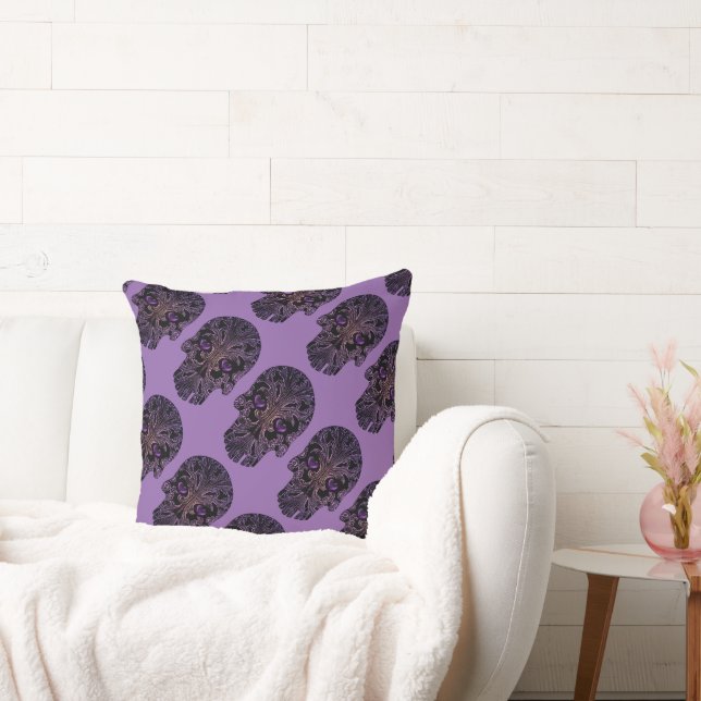 Coussin Crâne de Filigree dans les nuances de violet (Canapé)
