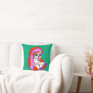 Coussin Crâne de sucre gitan