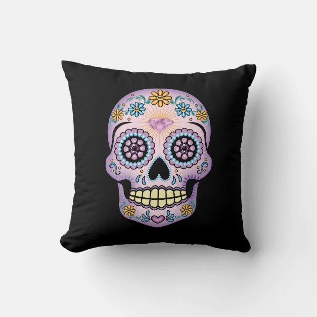 Coussin Crâne de sucre pourpre (Recto)