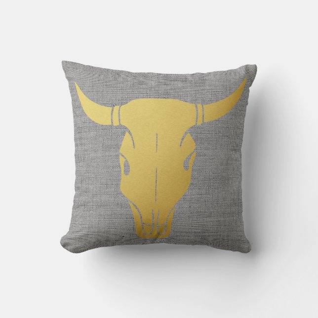 Coussin Crâne de vache en or (Recto)