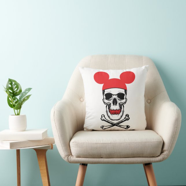 Coussin Crâne en Casquette souris-oreille avec X-Bone (Chaise)