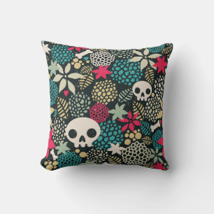Coussin Crâne en fleurs