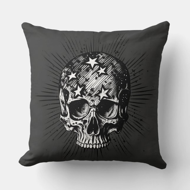 Coussin Crâne et étoiles III (Recto)