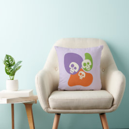 Coussin Crâne et formes Abstraites Halloween Éffrayant vio