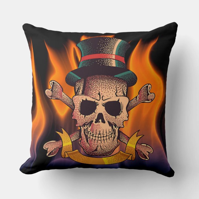 Coussin Crâne flamboyant (Recto)