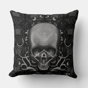 Coussin crâne Motif floral