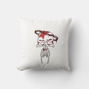 Coussin crâne rouge