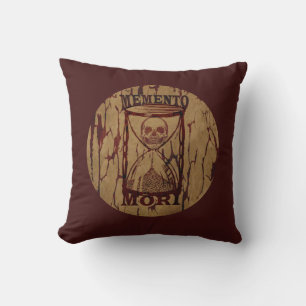 Coussin Crâne Sablier Memento Mori