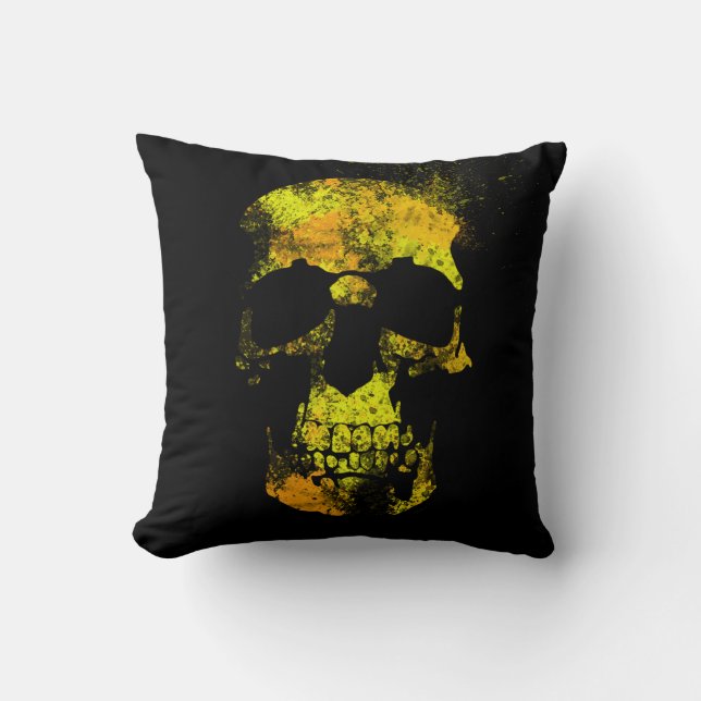 Coussin Crâne sur fond noir (Recto)
