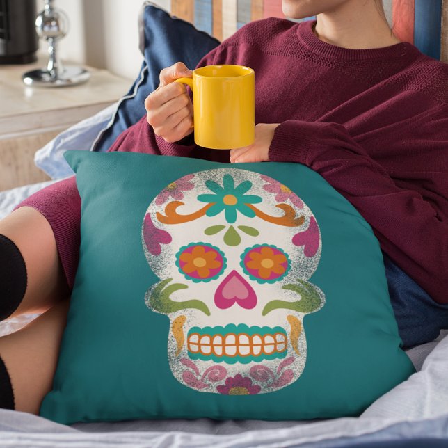 Coussin Crânes à sucre Dia De Los Muertos (Créateur téléchargé)
