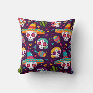 Coussin Crânes à sucre mexicaines
